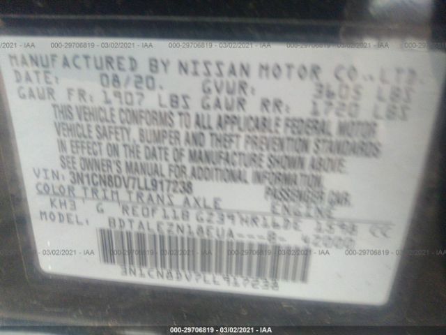 Photo 8 VIN: 3N1CN8DV7LL917238 - NISSAN VERSA 