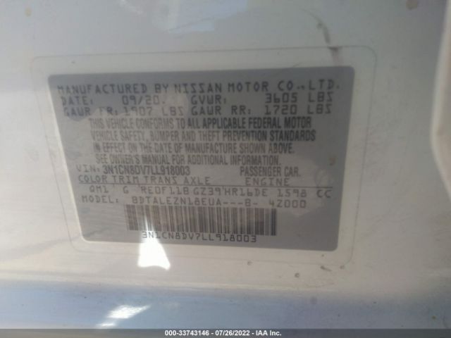 Photo 8 VIN: 3N1CN8DV7LL918003 - NISSAN VERSA 