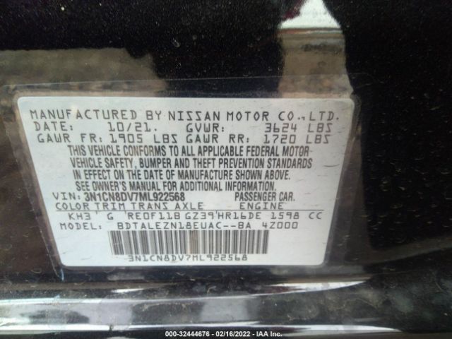 Photo 8 VIN: 3N1CN8DV7ML922568 - NISSAN VERSA 