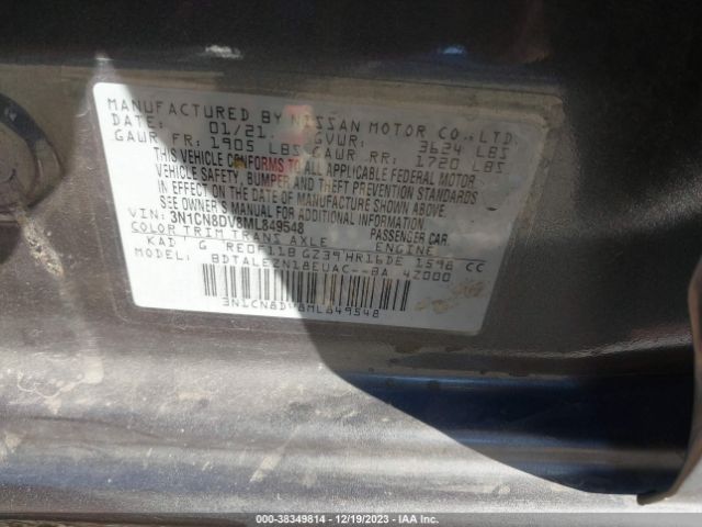 Photo 8 VIN: 3N1CN8DV8ML849548 - NISSAN VERSA 