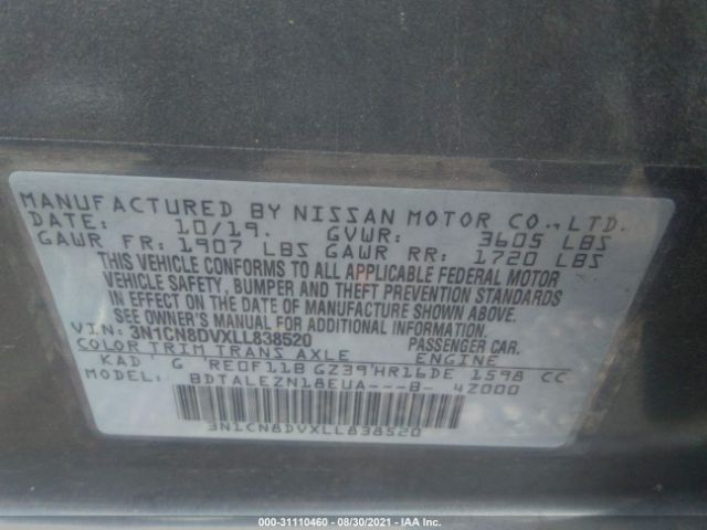 Photo 8 VIN: 3N1CN8DVXLL838520 - NISSAN VERSA 