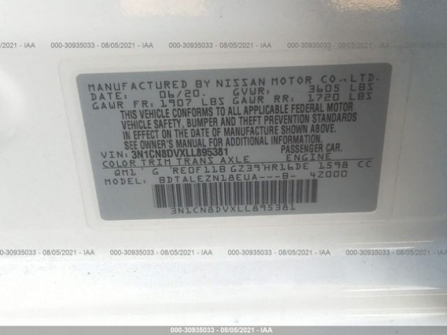 Photo 8 VIN: 3N1CN8DVXLL895381 - NISSAN VERSA 