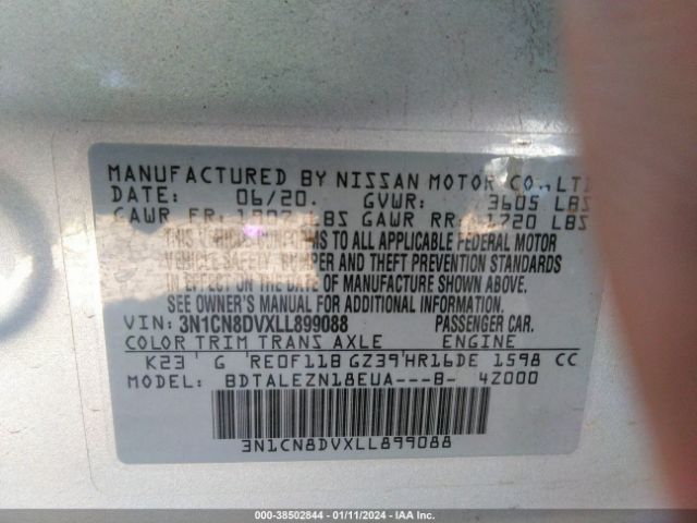 Photo 8 VIN: 3N1CN8DVXLL899088 - NISSAN VERSA 