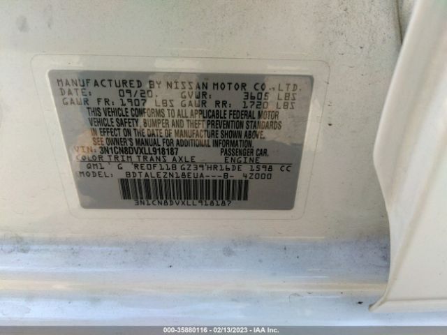 Photo 8 VIN: 3N1CN8DVXLL918187 - NISSAN VERSA 