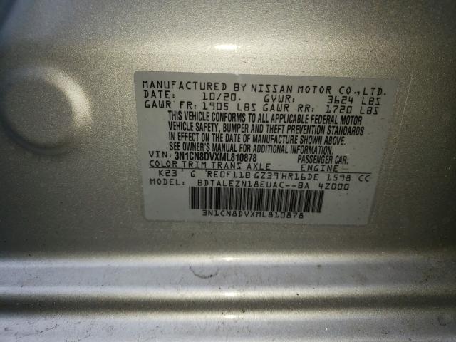 Photo 9 VIN: 3N1CN8DVXML810878 - NISSAN VERSA S 