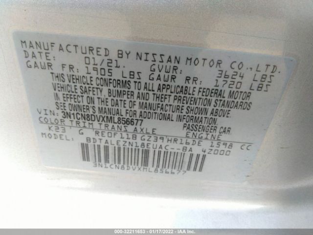 Photo 8 VIN: 3N1CN8DVXML856677 - NISSAN VERSA 