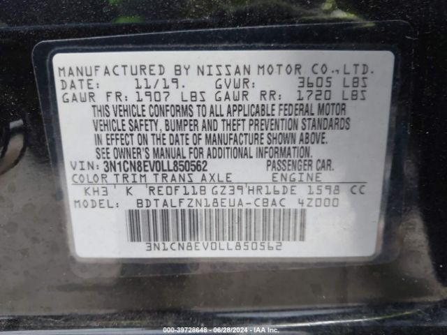 Photo 8 VIN: 3N1CN8EV0LL850562 - NISSAN VERSA 