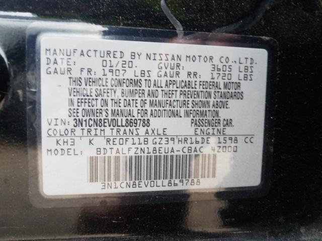 Photo 9 VIN: 3N1CN8EV0LL869788 - NISSAN VERSA SV 