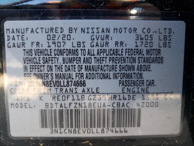 Photo 9 VIN: 3N1CN8EV0LL874666 - NISSAN VERSA SV 