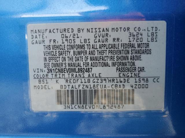 Photo 11 VIN: 3N1CN8EV0ML892487 - NISSAN VERSA SV 