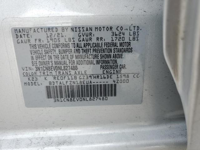 Photo 11 VIN: 3N1CN8EV0NL827480 - NISSAN VERSA SV 