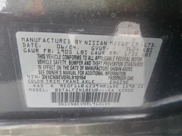 Photo 11 VIN: 3N1CN8EV0RL910154 - NISSAN VERSA SV 