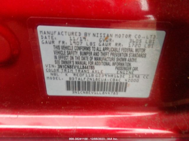 Photo 8 VIN: 3N1CN8EV1LL844785 - NISSAN VERSA 