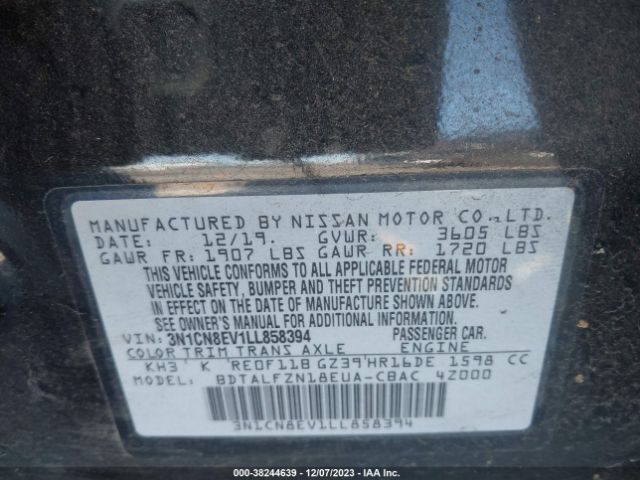 Photo 8 VIN: 3N1CN8EV1LL858394 - NISSAN VERSA 