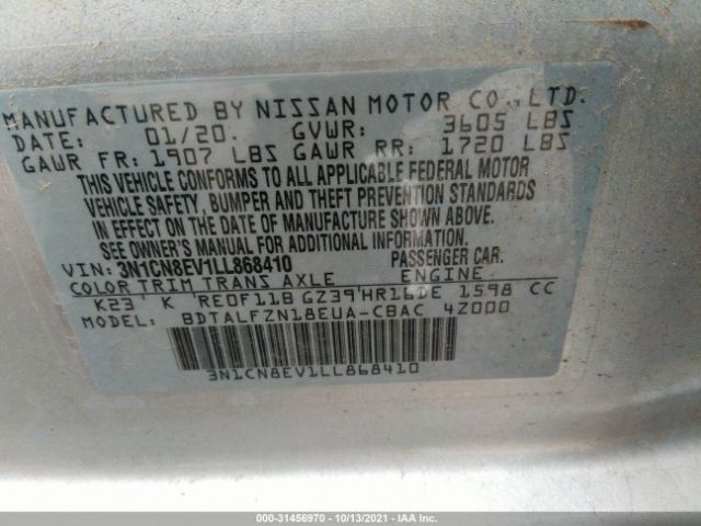 Photo 8 VIN: 3N1CN8EV1LL868410 - NISSAN VERSA 