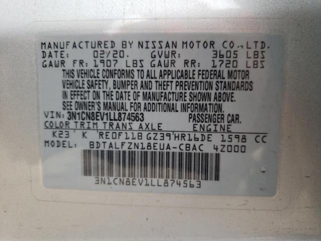 Photo 11 VIN: 3N1CN8EV1LL874563 - NISSAN VERSA SV 