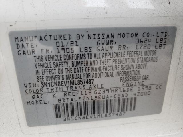 Photo 9 VIN: 3N1CN8EV1ML857487 - NISSAN VERSA SV 