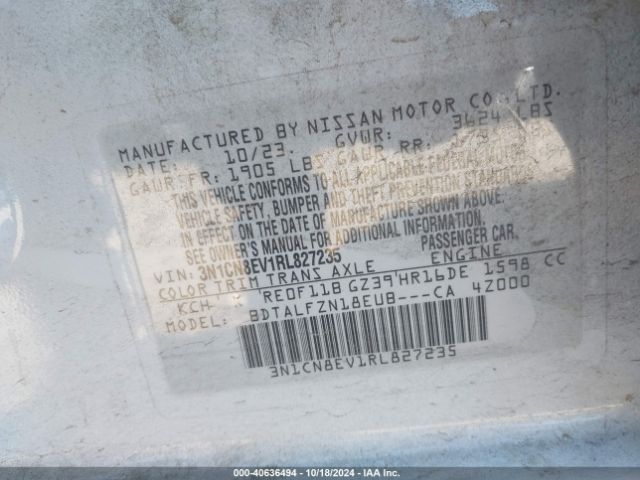Photo 8 VIN: 3N1CN8EV1RL827235 - NISSAN VERSA 