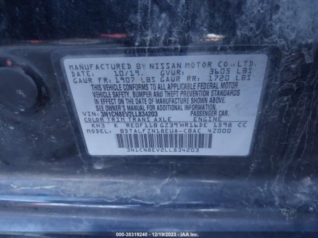 Photo 8 VIN: 3N1CN8EV2LL834203 - NISSAN VERSA 