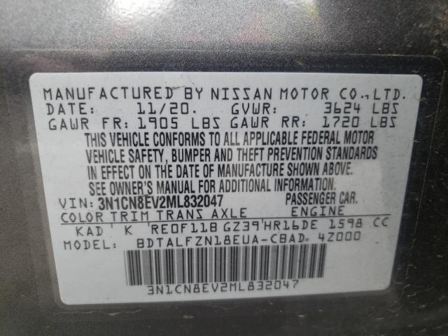 Photo 9 VIN: 3N1CN8EV2ML832047 - NISSAN VERSA SV 