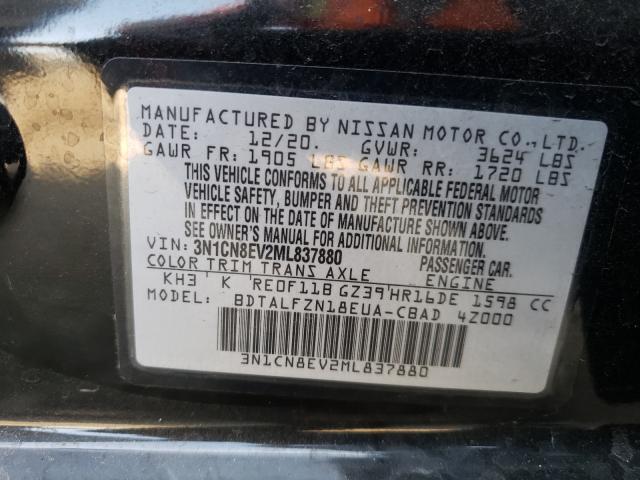 Photo 9 VIN: 3N1CN8EV2ML837880 - NISSAN VERSA SV 