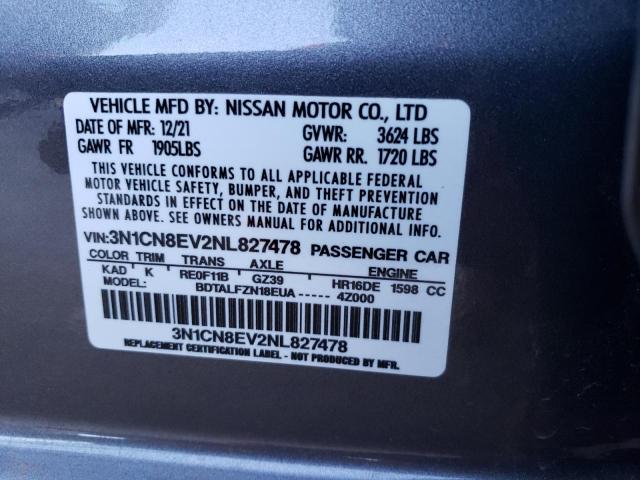 Photo 11 VIN: 3N1CN8EV2NL827478 - NISSAN VERSA 