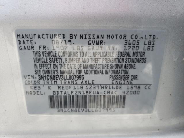 Photo 9 VIN: 3N1CN8EV3LL807995 - NISSAN VERSA SV 