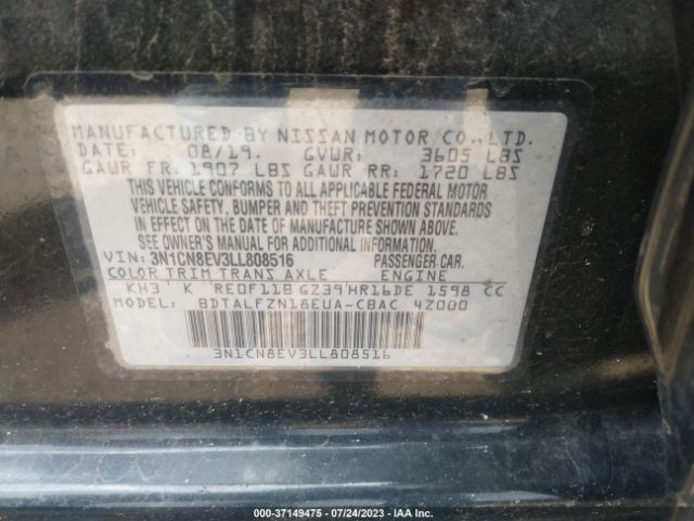 Photo 8 VIN: 3N1CN8EV3LL808516 - NISSAN VERSA 