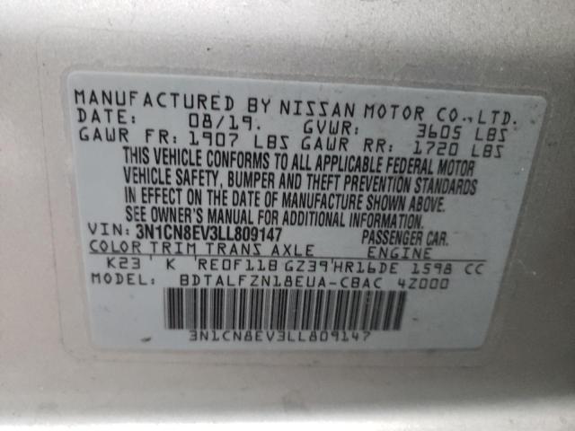 Photo 9 VIN: 3N1CN8EV3LL809147 - NISSAN VERSA SV 