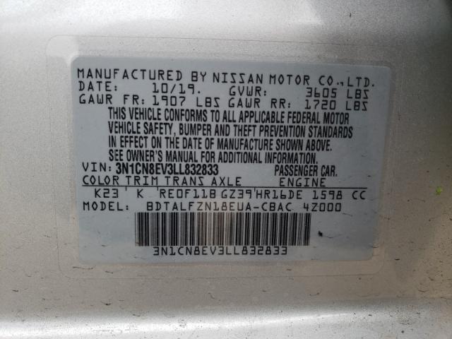 Photo 9 VIN: 3N1CN8EV3LL832833 - NISSAN VERSA SV 