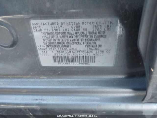 Photo 8 VIN: 3N1CN8EV3LL840981 - NISSAN VERSA 