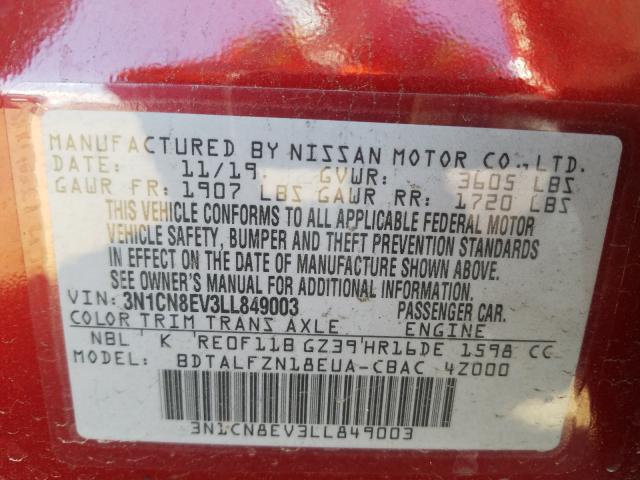 Photo 9 VIN: 3N1CN8EV3LL849003 - NISSAN VERSA 