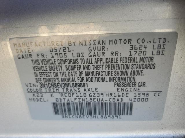 Photo 12 VIN: 3N1CN8EV3ML889891 - NISSAN VERSA SV 