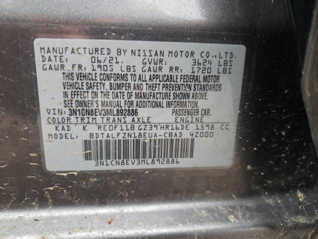 Photo 11 VIN: 3N1CN8EV3ML892886 - NISSAN VERSA 