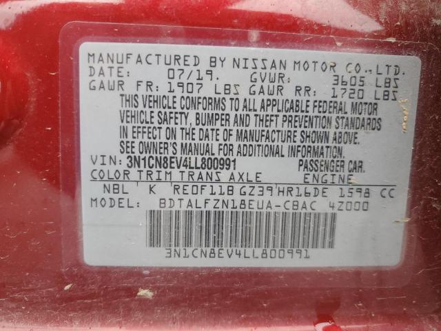 Photo 11 VIN: 3N1CN8EV4LL800991 - NISSAN VERSA SV 