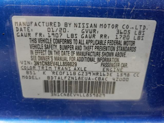 Photo 9 VIN: 3N1CN8EV4LL859829 - NISSAN VERSA SV 