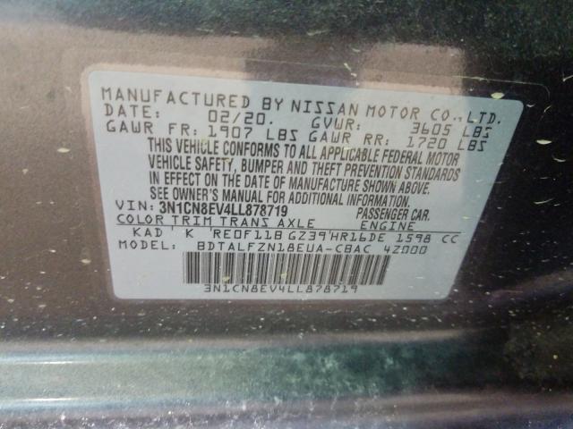 Photo 9 VIN: 3N1CN8EV4LL878719 - NISSAN VERSA SV 