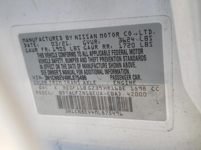 Photo 11 VIN: 3N1CN8EV4ML875496 - NISSAN VERSA SV 