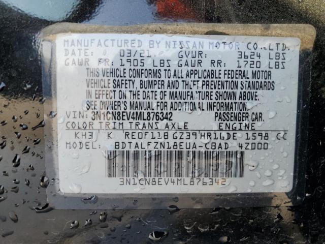 Photo 11 VIN: 3N1CN8EV4ML876342 - NISSAN VERSA SV 