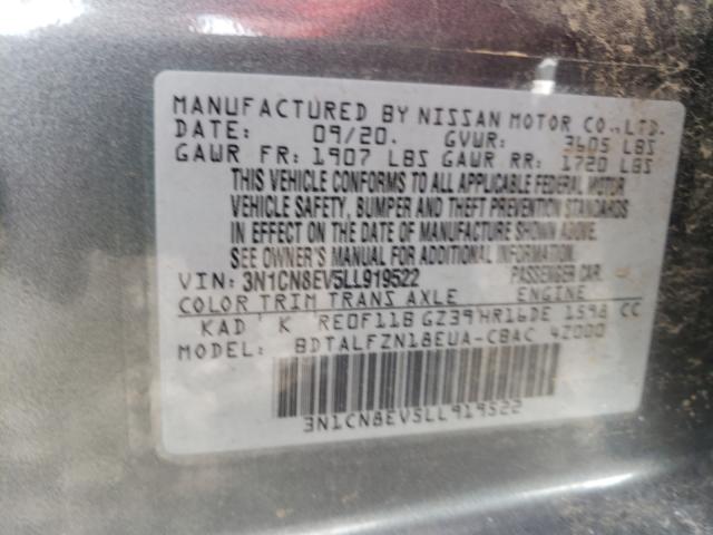 Photo 9 VIN: 3N1CN8EV5LL919522 - NISSAN VERSA SV 