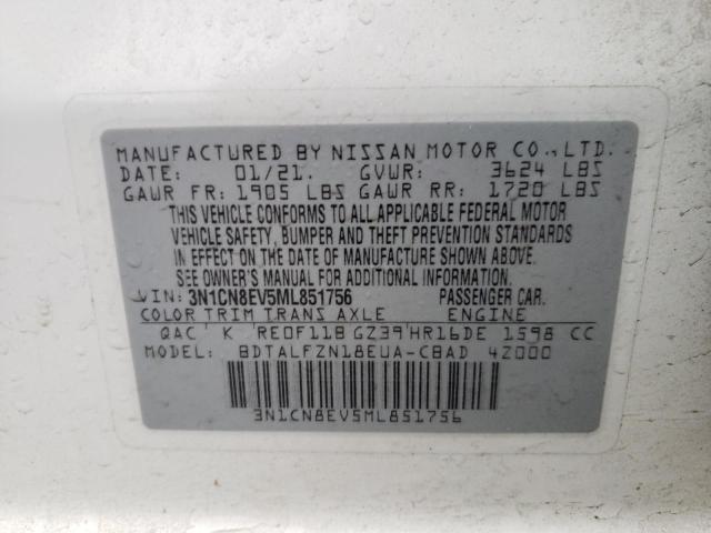 Photo 9 VIN: 3N1CN8EV5ML851756 - NISSAN VERSA SV 