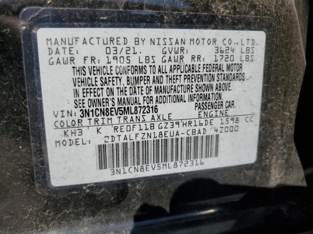 Photo 12 VIN: 3N1CN8EV5ML872316 - NISSAN VERSA SV 