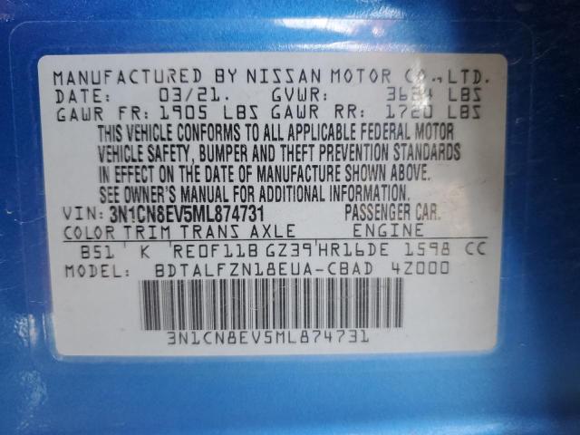 Photo 11 VIN: 3N1CN8EV5ML874731 - NISSAN VERSA 