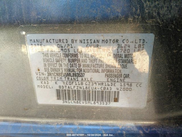 Photo 8 VIN: 3N1CN8EV5ML893537 - NISSAN VERSA 