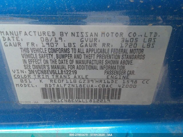 Photo 8 VIN: 3N1CN8EV6LL812219 - NISSAN VERSA 