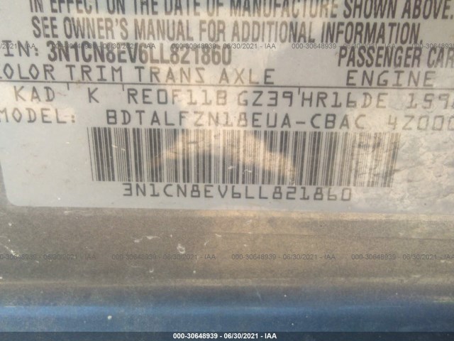 Photo 8 VIN: 3N1CN8EV6LL821860 - NISSAN VERSA 