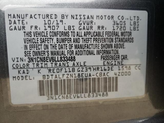 Photo 12 VIN: 3N1CN8EV6LL833488 - NISSAN VERSA SV 