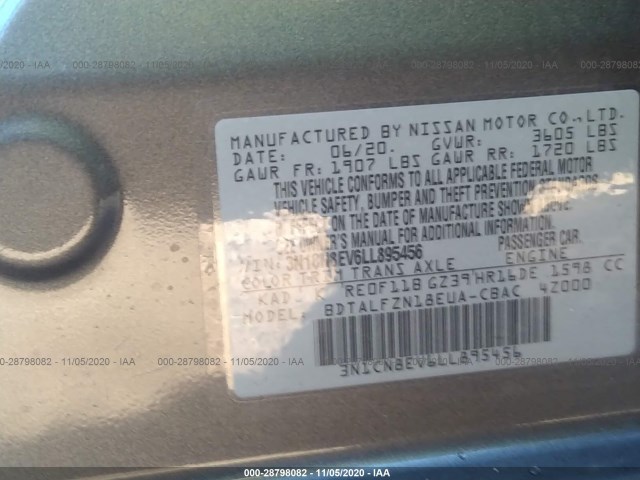 Photo 8 VIN: 3N1CN8EV6LL895456 - NISSAN VERSA 