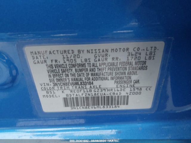 Photo 8 VIN: 3N1CN8EV6ML833184 - NISSAN VERSA 