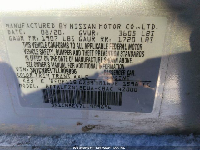 Photo 8 VIN: 3N1CN8EV7LL909896 - NISSAN VERSA 